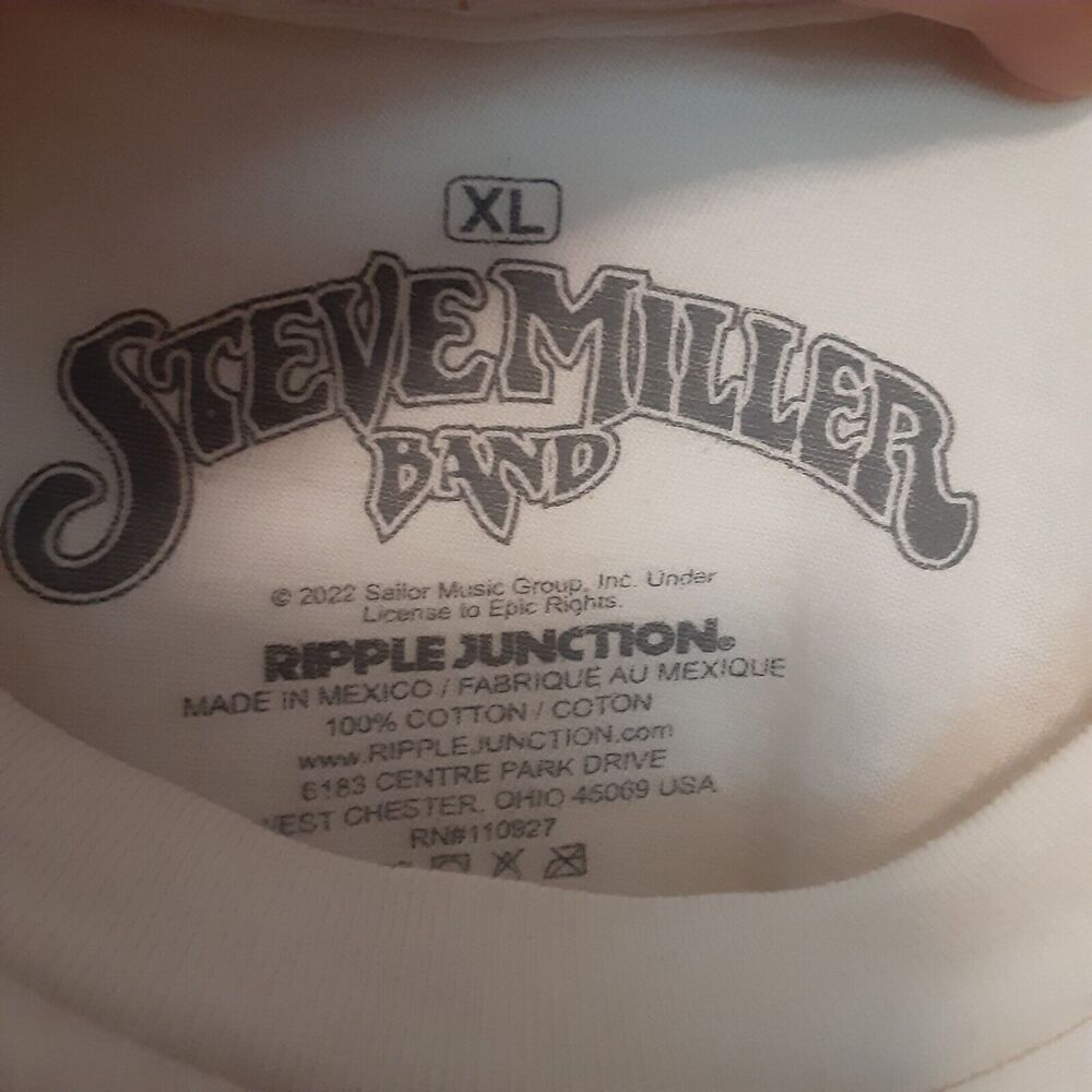 Steve Miller Band T Shirt Adult Mens XL White Short Sleeve Ripple Junction Music - Picture 3 of 6